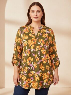 Dear Scarlett Bright & Cheery Floral Tunic Top is a  Standout Piece